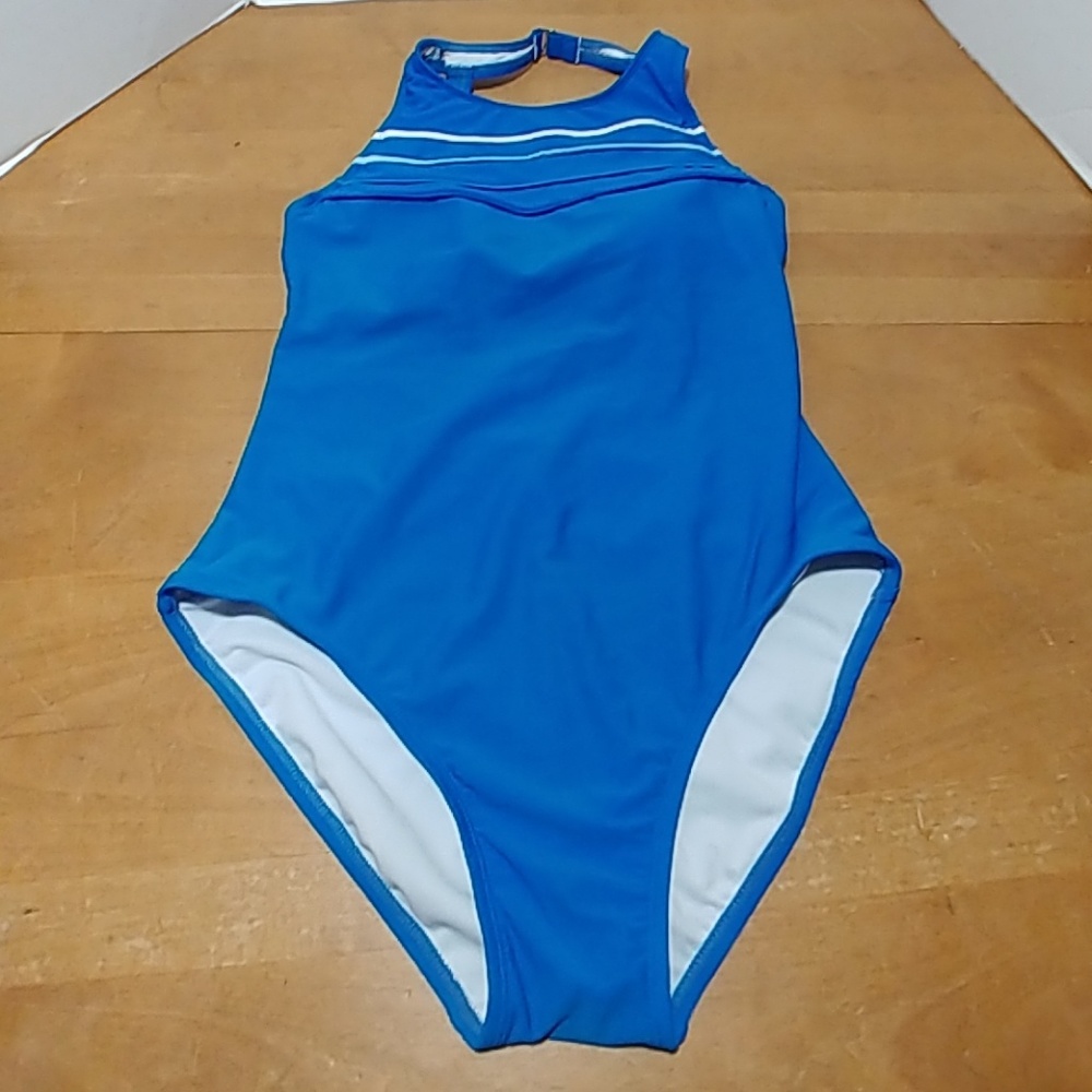 Catalina Halter one piece swimsuit medium blue